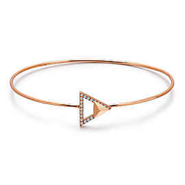 14k Rose Gold Diamond Triangle Stud Bangle