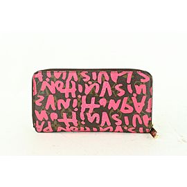 Louis Vuitton Stephen Sprouse Pink Monogram Graffiti Zippy Wallet Long Zip 10lvs624