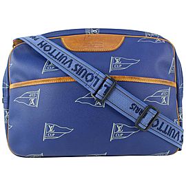 Louis Vuitton 1991 LV Cup Blue Monogram Sail Sac Cowes Messenger Bag 826lv89