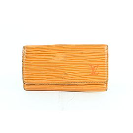 Louis Vuitton Epi 4 Key Holder Multicles 228803 Orange Leather Clutch