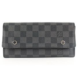 Louis Vuitton Black Damier Graphite Modulable Long Wallet 524lvs38