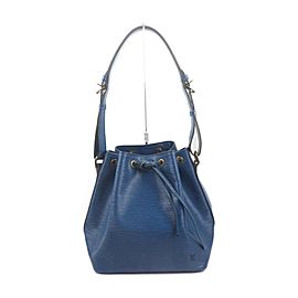 Louis Vuitton Blue Epi Leather Toledo Petit Noe Drawstring Bucket Hobo Bag 863161