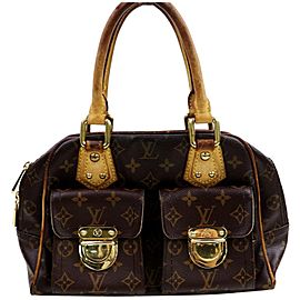 Louis Vuitton 872302 Monogram Manahttan Brown Coated Canvas Satchel