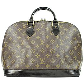 Louis Vuitton Alma Macassar Monogram 45lva3117 Brown Coated Canvas Satchel