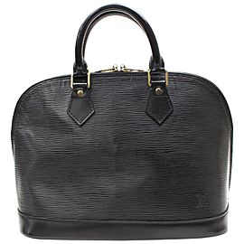 Louis Vuitton Alma Noir 867516 Black Leather Satchel