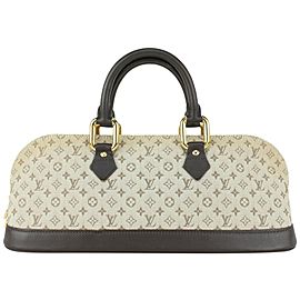 Louis Vuitton Olive Grey Khaki Monogram Mini Lin Alma Horizontal 824lv48