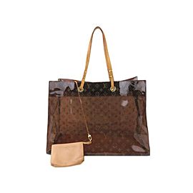 Louis Vuitton Clear Monogram Sac Cabas Cruise Ambre GM Tote Bag with Pouch 240750