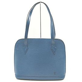 Louis Vuitton Toledo Blue Epi Leather Lussac Zip Tote Bag 861756