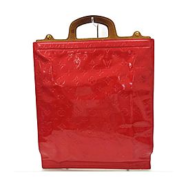 Louis Vuitton Red Monogram Vernis Stanton Sac Plat Tote Bag