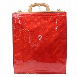 Louis Vuitton Red Monogram Vernis Stanton Tote Bag 858553