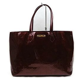 Louis Vuitton Amarante Monogram Vernis Bordeaux Wilshire MM Tote Bag 862348