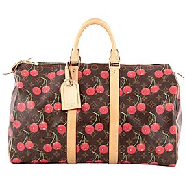 Louis Vuitton Murakami Monogram Cerises Cherry Keepall 45 Duffle Bag