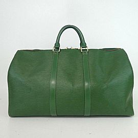 Louis Vuitton Green Epi Leather Keepall 50 Boston Duffle 860319