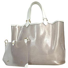 Louis Vuitton Bay Lagoon Baia with Pouch Clear Translucent 872883 White Epi Plage Tote