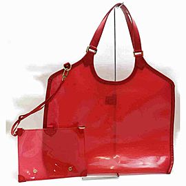 Louis Vuitton Clear Translucent Epi Plage Red Lagoon Bay with Pouch Baia 860005