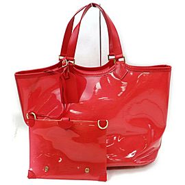 Louis Vuitton Bay Lagoon Clear with Pouch 871761 Red Epi Plage Tote