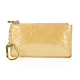 Louis Vuitton Nude Beige Florentine Monogram Vernis Key Pouch Pochette Cles 8lvs421