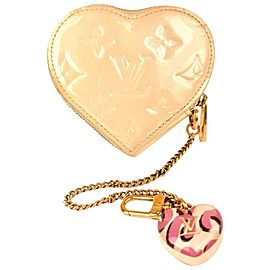 Louis Vuitton Sprouse Graffiti Beige Monogram Vernis Heart Coin Purse Cles 6L916