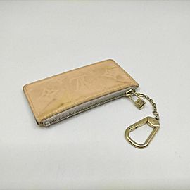 Louis Vuitton Beige Monogram Vernis Key Pouch Coin Purse Pochette Cles M91346 861167