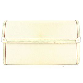 Louis Vuitton Cream Suhali Leather International Trifold Sarah Wallet M91839 4lvs113