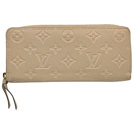 Louis Vuitton Beige Empreinte Monogram Leather Zippy Wallet Clemence 862589