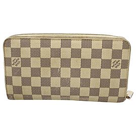 Louis Vuitton Damier Azur Zippy Organizer Wallet Zip Around 8lv122