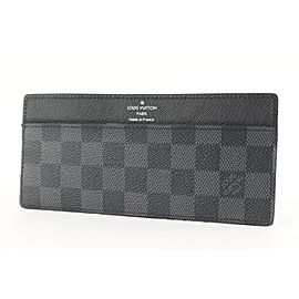 Louis Vuitton Black Damier Graphite Long Card Holder Wallet case 157lvs430