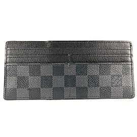 Louis Vuitton Black Damier Graphite Long Card Holder Wallet Case 7lvm128