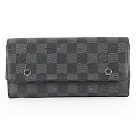 Louis Vuitton Black Damier Graphite Modulable Long Flap Wallet 14lvs421