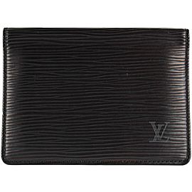 Louis Vuitton Black Epi Leather ID Holder Card Case Wallet 14LVS1210