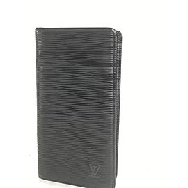 Louis Vuitton Black Epi Noir Long Bifold Card Wallet Brazza 4la520