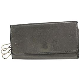 Louis Vuitton Grey Monogram Mat 4 Key Multicles Key Pouch 8LV1106