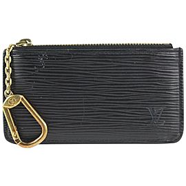 Louis Vuitton Black Epi Leather Noir Pochette Cles Key Pouch 1029lv38