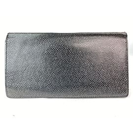 Louis Vuitton Charcoal Black Glacier Taiga Leather Brazza Long Wallet 17LVA1022