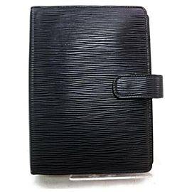 Louis Vuitton Medium Ring Black Epi Agenda MM Diary Cover 872912