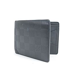 Louis Vuitton Multiple Men's Wallet Bifold Black Damier Infini Leather 33LK0116