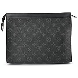 Louis Vuitton Black Monogram Eclipse Pochette Voyage MM Clutch 862130