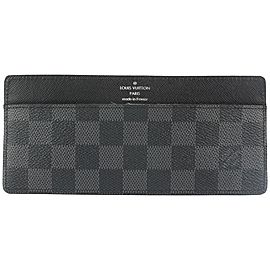 Louis Vuitton Black Damier Graphite Long Card Holder Wallet Case Porte Cartes 40lvs4