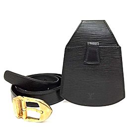 Louis Vuitton Black Epi Ceinture Belt with Sherwood Bum Bag 866781