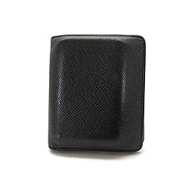 Louis Vuitton Black Taiga Leather Magellan Slender 217497 Wallet