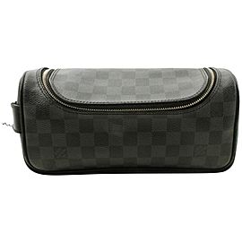 Louis Vuitton Black Damier Graphite Toiletry Pouch Make Up Pouch 862014