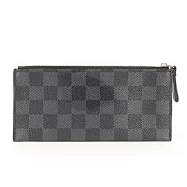 Louis Vuitton Black Damier Graphite Poche Zip Case Toiletry Pouch 826lvs47