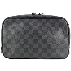 Louis Vuitton Black Damier Graphite Trousse Toilette GM 204lvs55