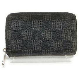 Louis Vuitton Black Damier Graphite Zippy Coin Purse Compact Wallet 861781