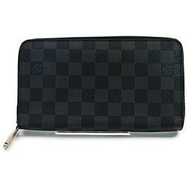 Louis Vuitton Damier Graphite Zippy Organizer Large Zip Around Wallet Clutch 861565