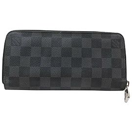 Louis Vuitton Black Zippy Organizer Damier Graphite 871032 Wallet