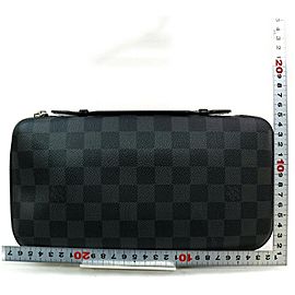 Louis Vuitton XL Zippy Organizer Black Damier Graphite Zip Around Travel Case 872622