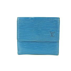 Louis Vuitton Blue Epi Leather Elise Compact Wallet with Box 16LVA1116