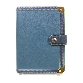 Louis Vuitton Blue Suhali Leather Small Ring Agenda PM Diary Cover 863363