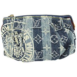 Louis Vuitton Trunks Monogram Denim Raye Trousse Cosmetic Pouch Bag 501lvs68